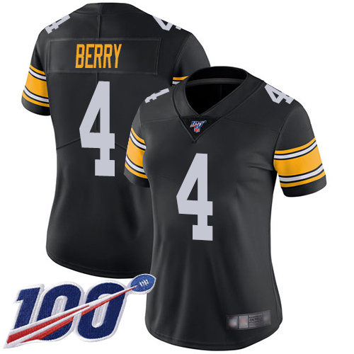 Women Pittsburgh Steelers Football #4 Limited Black Jordan Berry Alternate 100th Season Vapor Untouchable Nike NFL Jersey->women nfl jersey->Women Jersey